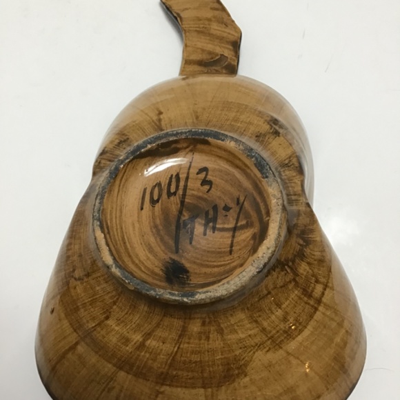 ITALY VINTAGE GUITAR SHAPED GLAZED CERAMIC DISH - Picture 5 of 10